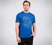 CORE VARSITY DOODLE TEE, BLACK/SILVER/ROYAL