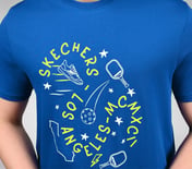CORE VARSITY DOODLE TEE, BLACK/SILVER/ROYAL