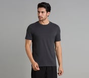 SS CREWNECK T-SHIRT, BLACK/CHARCOAL Apparel Lateral View