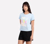 OMBRE EFFECT PALM TEE, CHARCOAL/LT. BLUE Apparel Top View