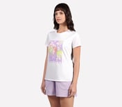 OMBRE EFFECT PALM TEE, WHITE Apparel Top View