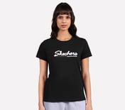 FLOWER DOODLE BRANDING TEE, BLACK Apparel Lateral View