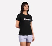 FLOWER DOODLE BRANDING TEE, BLACK Apparel Bottom View