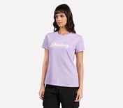 FLOWER DOODLE BRANDING TEE, PURPLE/PERIWINKLE Apparel Top View
