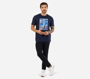 MI FAN GRAPHIC T-SHIRT, LT.GRAY/NAVY