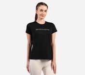 ROUND NECK BRANDED T SHIRT, BLACK