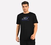 LOGO GRAPHIC PRINT T-SHIRT, BLACK Apparel Lateral View