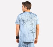 AOP CHEST PRINT PERFORMANCE T-SHIRT, CHARCOAL/LT. BLUE Apparel Left View