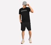 DUAL PRINT VARSITY GRAPHIC T-SHIRT, BLACK Apparel Right View