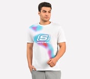 SMOKE PRINT T-SHIRT, WHITE Apparel Lateral View