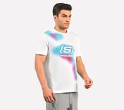 SMOKE PRINT T-SHIRT, WHITE Apparel Bottom View