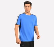 CONTRAST SHOULDER PANEL COTTON, BLUE/RED Apparel Bottom View
