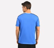 CONTRAST SHOULDER PANEL COTTON, BLUE/RED Apparel Left View