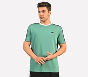 CONTRAST SHOULDER PANEL COTTON, SAGE Apparel Lateral View