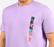 TROPICAL GRAPHIC PRINT T-SHIRT, LT. GRAY/PURPLE Apparel Right View