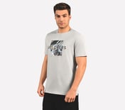 MARBLE  PRINT T SHIRT, CHARCOAL/LT. GRAY Apparel Top View