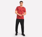 SKECHERS WORD ART AOP T-SHIRT, GRAY/RED Apparel Right View