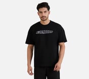 MENS TECHNO PRINT T-SHIRT, BLACK
