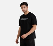 MENS TECHNO PRINT T-SHIRT, BLACK