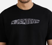 MENS TECHNO PRINT T-SHIRT, BLACK
