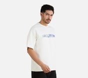 MENS TECHNO PRINT T-SHIRT, WHITE Apparel Bottom View