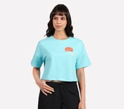 DROP SHOULDER BADGE T-SHIRT, SILVER/PURPLE/TURQUOISE