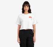 DROP SHOULDER BADGE T-SHIRT, WHITE