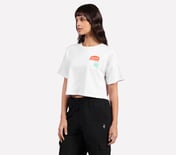 DROP SHOULDER BADGE T-SHIRT, WHITE