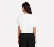 DROP SHOULDER BADGE T-SHIRT, WHITE