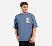 MENS ANIME STREET T-SHIRT, BLACK/SILVER/LIME/BLUE