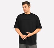 EMBOSSED LOGO T-SHIRT, BLACK/CHARCOAL/BLUE Apparel Top View