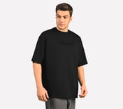 EMBOSSED LOGO T-SHIRT, BLACK/CHARCOAL/BLUE Apparel Bottom View
