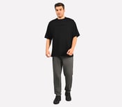 EMBOSSED LOGO T-SHIRT, BLACK/CHARCOAL/BLUE Apparel Right View