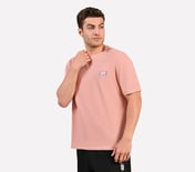 MENS BASIC LOGO  CREW NECK, BLACK/SILVER/PINK Apparel Top View
