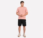 MENS BASIC LOGO  CREW NECK, BLACK/SILVER/PINK Apparel Right View