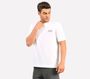 MENS BASIC LOGO  CREW NECK, WHITE Apparel Top View