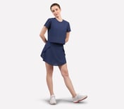 POPCORN FABRIC T-SHIRT, LT.GRAY/NAVY Apparel Right View