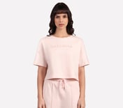 EMBOSSED BOXY FIT T-SHIRT, NEON PINK/YELLOW Apparel Lateral View