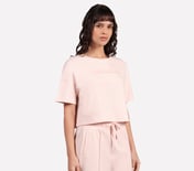EMBOSSED BOXY FIT T-SHIRT, NEON PINK/YELLOW Apparel Bottom View