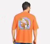 PICKLEBALL OVERSIZE T-SHIRT, TURQUOISE/CORAL