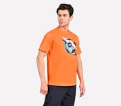 SKECHERS MENS SOCCER BALL OVERSIZE, TAUPE/ ORANGE