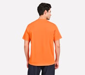 SKECHERS MENS SOCCER BALL OVERSIZE, TAUPE/ ORANGE