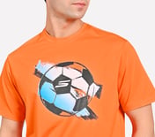SKECHERS MENS SOCCER BALL OVERSIZE, TAUPE/ ORANGE