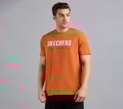 SKECHERS HAND PAINTED TEE, CHARCOAL/ORANGE