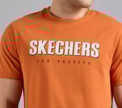 SKECHERS HAND PAINTED TEE, CHARCOAL/ORANGE