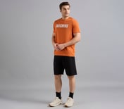 SKECHERS HAND PAINTED TEE, CHARCOAL/ORANGE