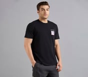 APPLIQUE PRINT T-SHIRT, BLACK
