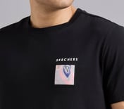 APPLIQUE PRINT T-SHIRT, BLACK