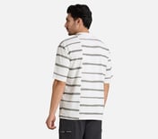 MISMATCH STRIPE PANEL TEE, WHITE
