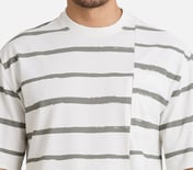 MISMATCH STRIPE PANEL TEE, WHITE